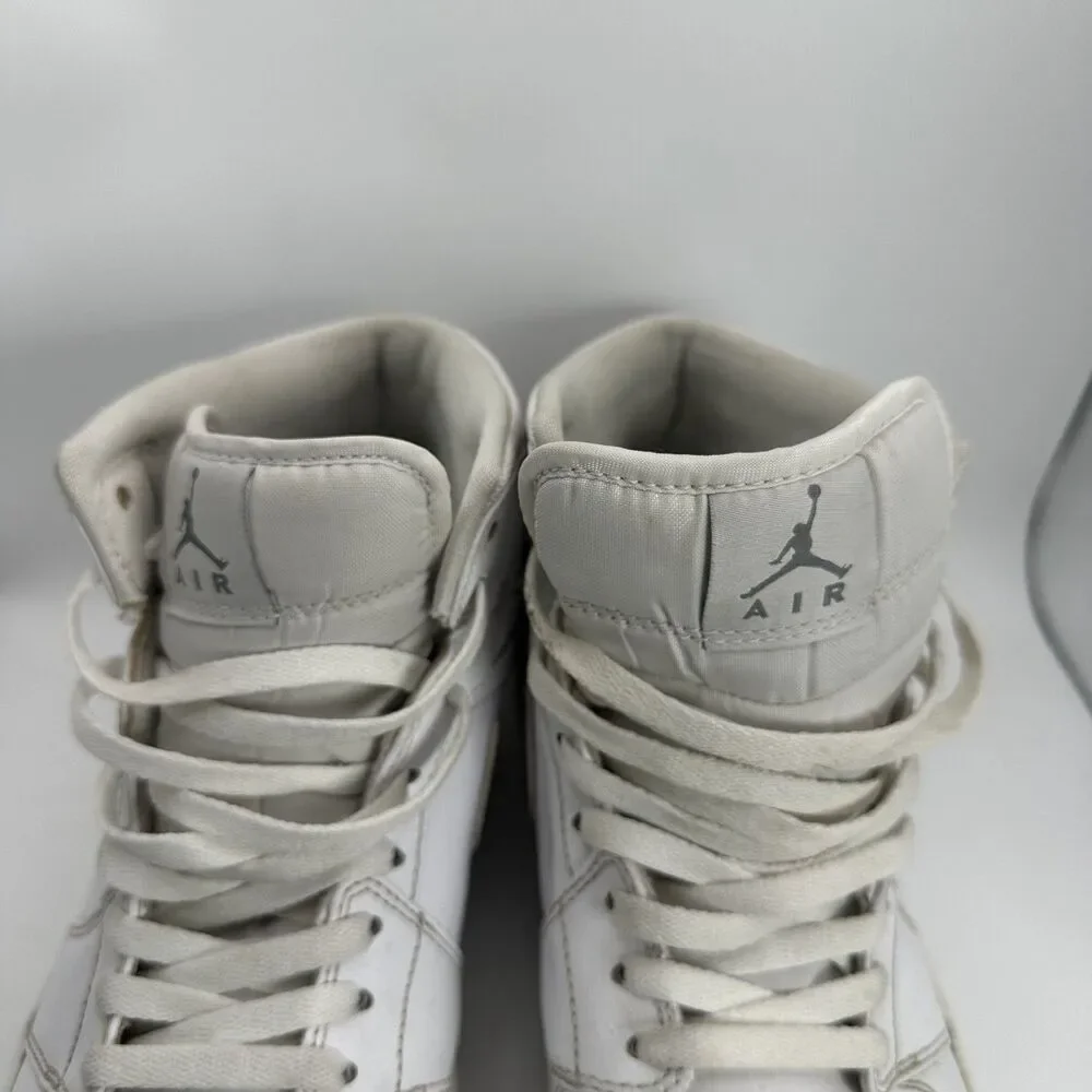 Nike Air Jordan Shoes Mens Size 11.5 Triple White Mid High Sneakers Basketball